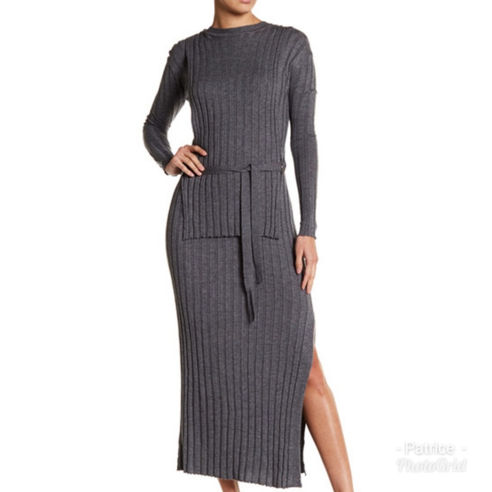 Fate Midi length Gray Sweater Dress